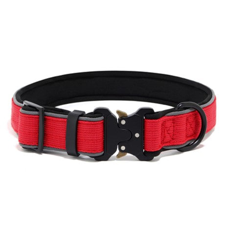 FANG Strong Reflective Dog Collar Crimson Red L XL